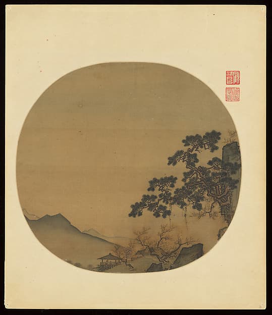 南宋 佚名 春山曛暮圖 團扇|Early spring landscape