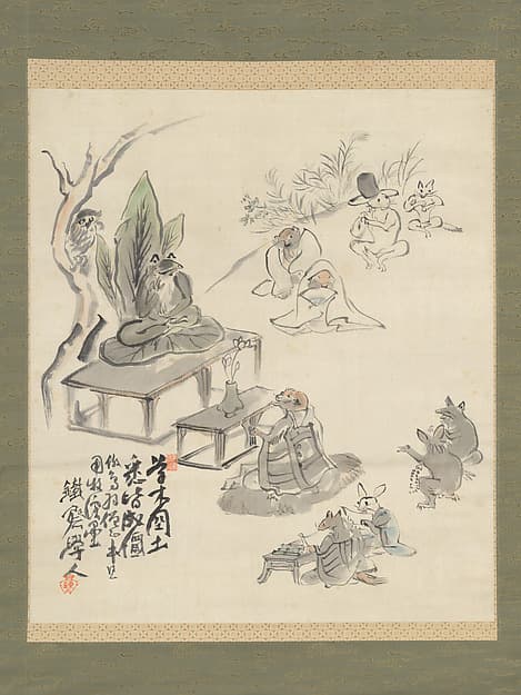 鳥獣戯画の場面|Scene Inspired by the Scrolls of Frolicking Animals and Humans