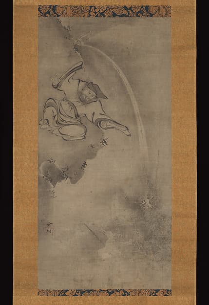 雪村周継筆 費長房図|Daoist Master Fei Zhangfang with a Dragon