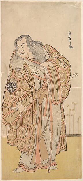 Ikunojo III as Chiyosaki Striking the Chozubachi; a Shower of Gold Coin Flies