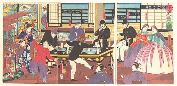 歌川義虎画 『外国人遊興之図』|Foreigners Enjoying a Party (Gaikokujin yūkyō no zu)