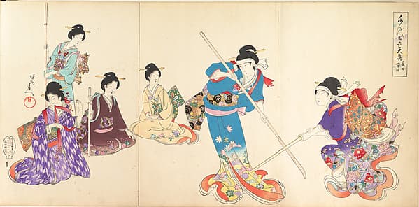 Ladies in Waiting of the Chiyoda Castle: Sword Practice and Puppet Kyōgen