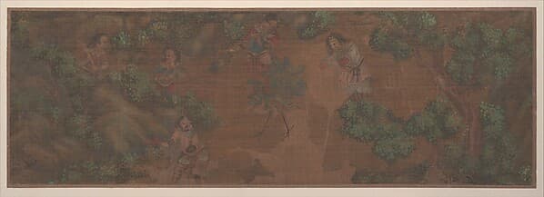 Landscape Painting of Figure in Woodland Setting