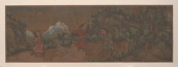 Landscape Painting of Figure in Woodland Setting