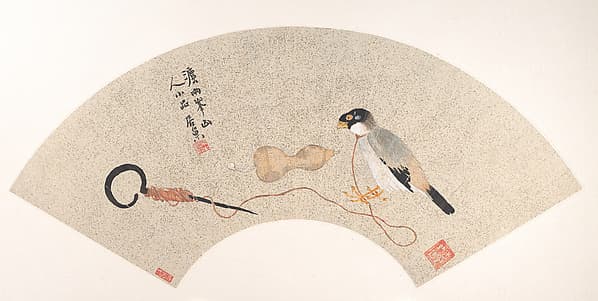 清 居巢 鳥圖 扇面|Bird