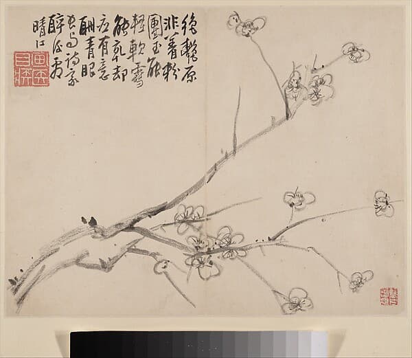 清 李方膺 墨梅圖 冊|Album of Blossoming Plum