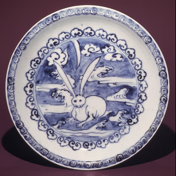 Dish with Design of Hare in Clouds