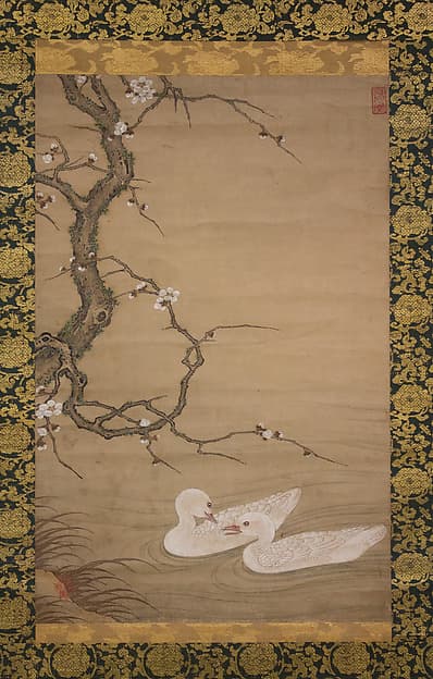 梅に水鳥図 (Ume ni mizutori zu)|Plum Tree and Waterfowl