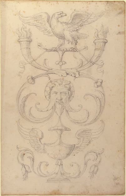 Drawing of a Grotesque after a 16th-century Decorative Relief.