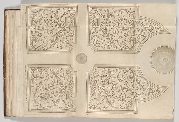 Design for a fountain and four square parterres for a pleasure garden