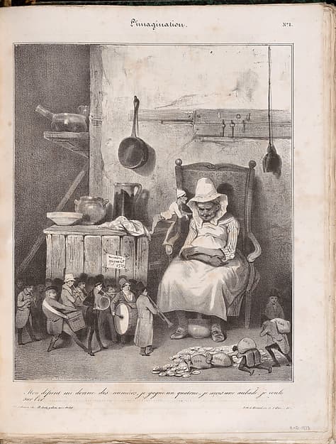 My deceased husband gave me tickets…, from ‘L’Imagination’ published in Le CharivariJanuary 14, 1833