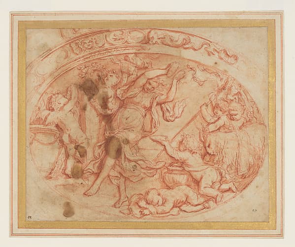 Design for the Decoration of an Oval Dish with a Bacchanal