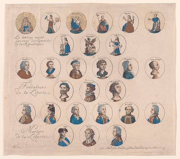 The Reasoned Moral Chart of Symbols of the Republic, Founders of Liberty, and Martyrs of Liberty