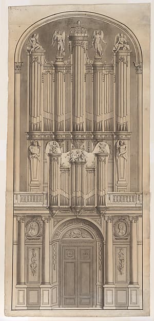 Presentation Drawing of the New Organ Case for the Church of Saint Germain des Prés