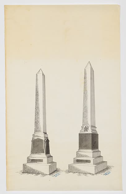 Two Obelisk Grave Monuments (one numbered 741)