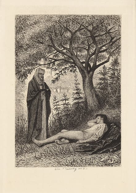 Le Jardinier du Couvent, plate 3 from "The Decameron"