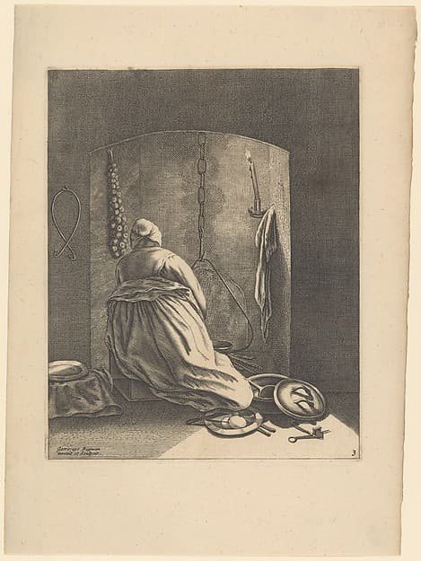 A Woman Cooking, Plate 3 from "Five Feminine Occupations"
