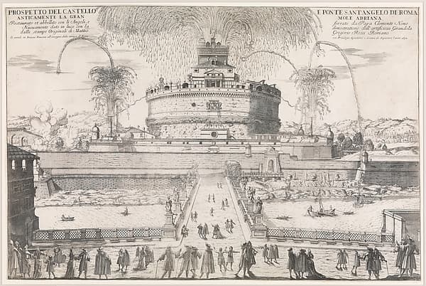 The Girandola at the Castel Sant'Angelo, Rome, 1692