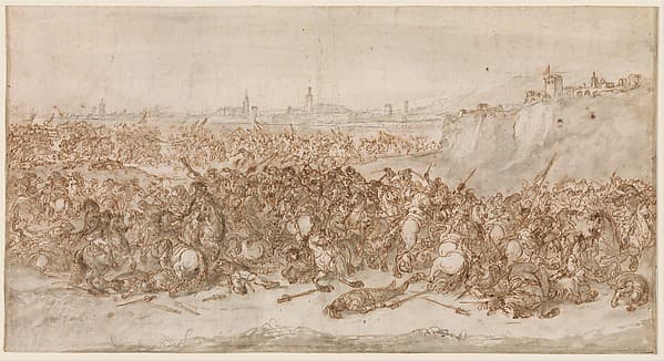 A Cavalry Battle before a City