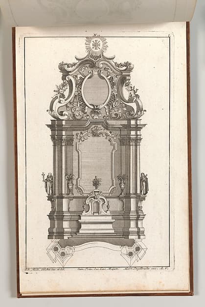 Design for a Monumental Altar, Plate L from 'Unterschiedliche Neu Inventierte Altäre mit darzu gehörigen Profillen u. Grundrißen.'