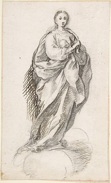 Virgin of the Immaculate Conception Standing on Clouds