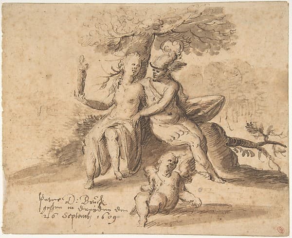 Hermes, Venus, and Cupid in a Landscape