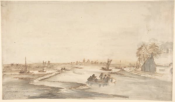 Canal Landscape with Figures