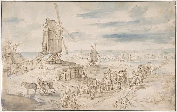 Dutch Landscape with Windmills