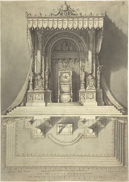 Elevation and Ground Plan for a Papal Throne
