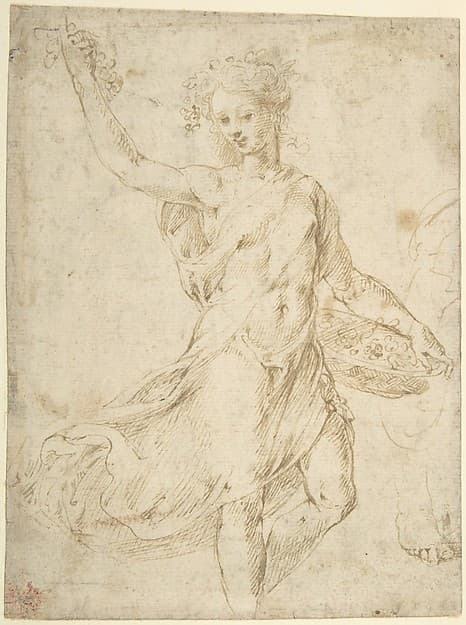 Flora (recto); Mountainous Landscape with Buildings (verso)