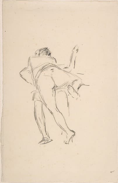 Study of two figures, one lunging at the other
