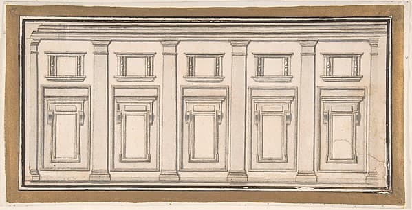 Design for a Wall Elevation with Five Bays in the Doric Order