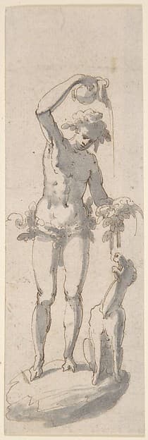 Male Figure with Dog and Pitcher