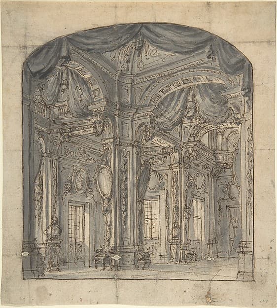 Stage Set of a Room Interior with Receding Perspective