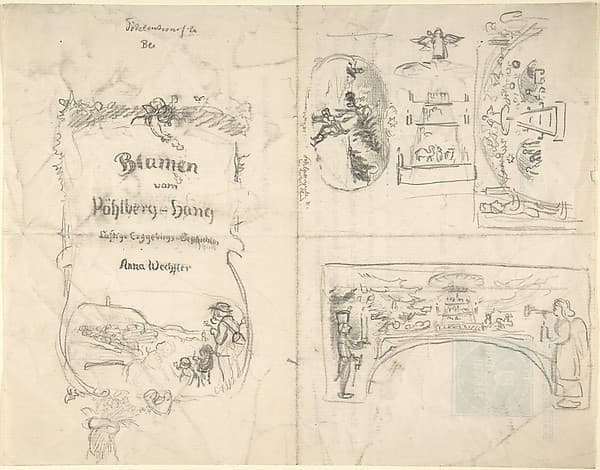 Studies for the title page and vignettes for Blumen vom Pöhlberg-Hang by Anna Wechsler