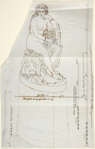 Sketch of statue: Nymph (or Nymph of the Rhine) by Ludwig Michael Schwanthaler