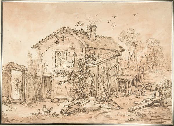 Cottage with Figures