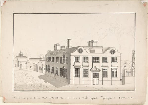 A Jacobean Country House with 18th century alterations (recto); Spired Country Church (verso)