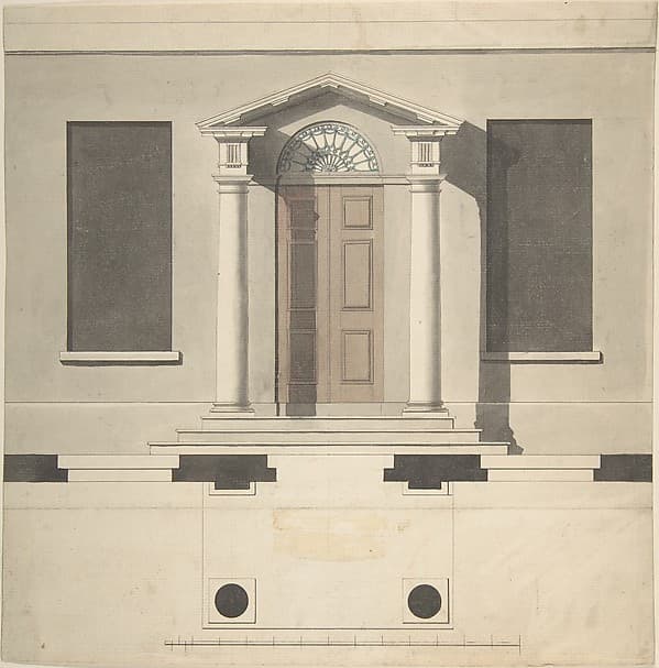 Design for a Doric Porch, Plan and Elevation