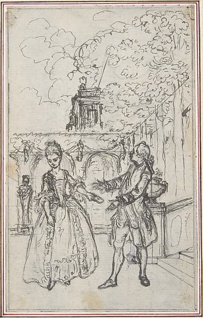 Design for a Scene in de Laujon's "L'Amoureux de quinze ans, ou la Double-Fête..."