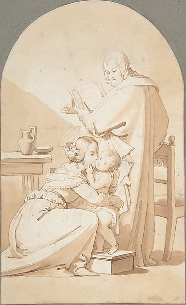 The Holy Family in an Interior