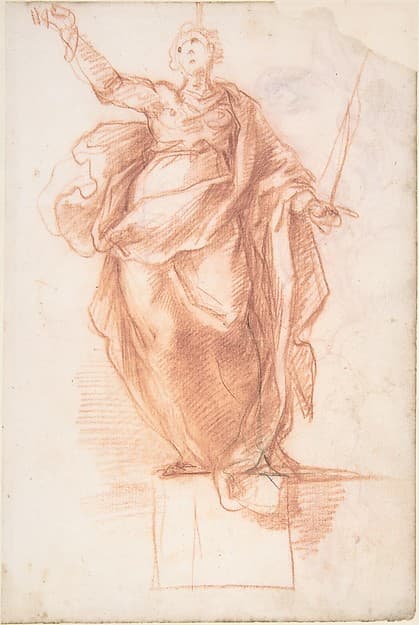 Allegorical Figure of Religion (recto); Study of a Griffon and of a Seated Figure (verso)