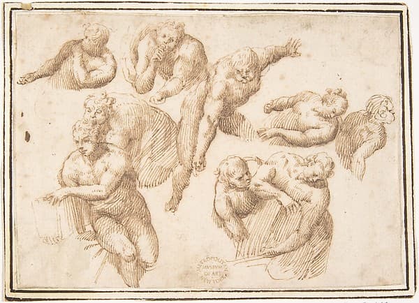 Group of Figures Copied from Michelangelo's Last Judgment
