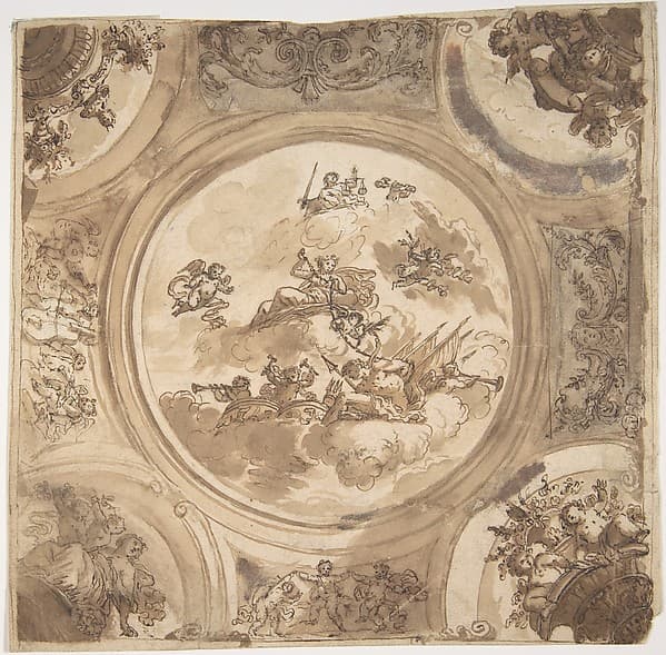 Design for the Decoration of a Ceiling an Allegory of Victory