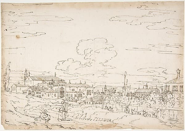 Padua from the East, with San Francesco and the Salone