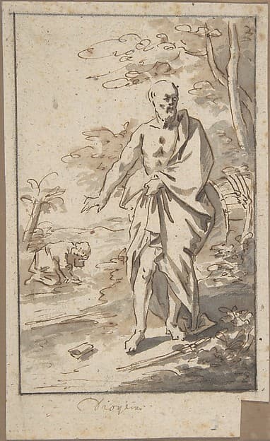 Diogenes Throwing His Cup to the Ground