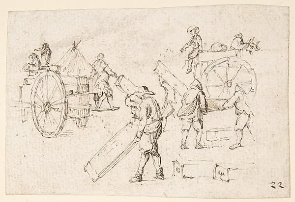 Men Loading Wagons