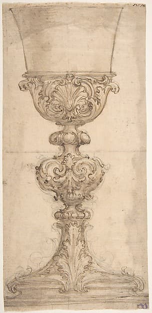 Design for a Chalice with Acanthus and Shell Decoration