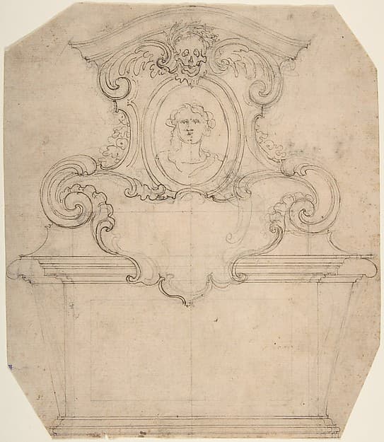 Design for a Tomb of Epitaph (recto); An Unfinished Variation of a Tomb or Epitaph (verso)