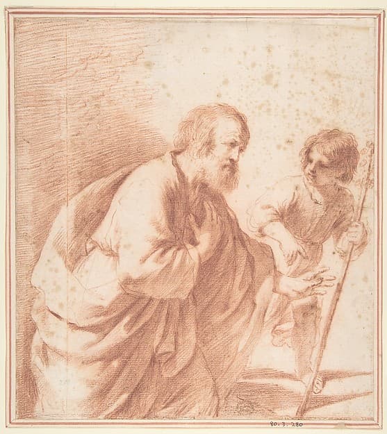 Saint Joseph Seen with his Flowering Staff, which is Held by the Christ Child